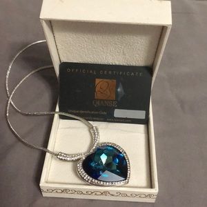 Blue Heart “I Love You” Titanic necklace. BNWT.